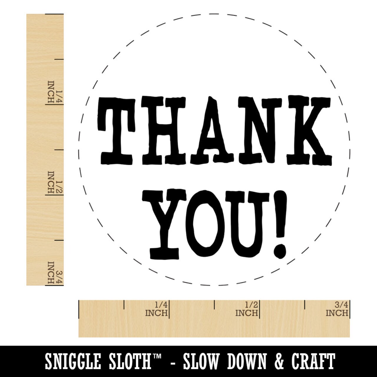 Thank You Fun Text Self-Inking Rubber Stamp for Stamping Crafting Planners